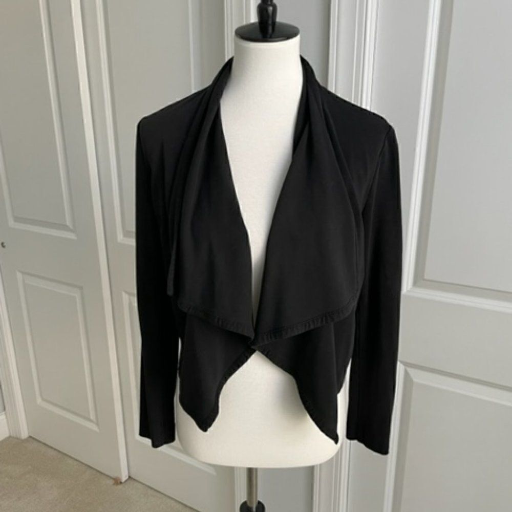 Patrizia Luca Milano Black Waterfall Blazer Coat Jacket Size Large